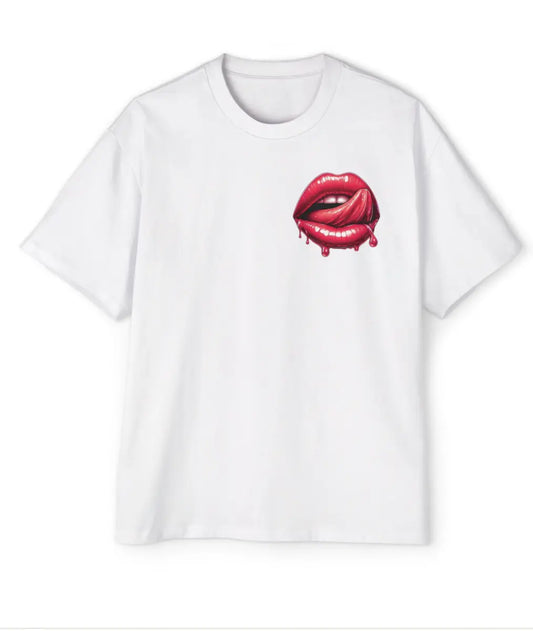 T-Shirt With Design Red Lips - C.J Luxe Store